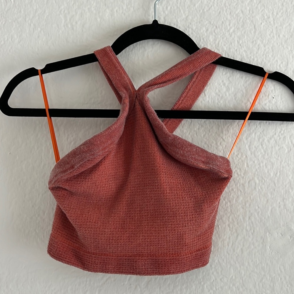 Urban outfitters criss cross high neck crop top